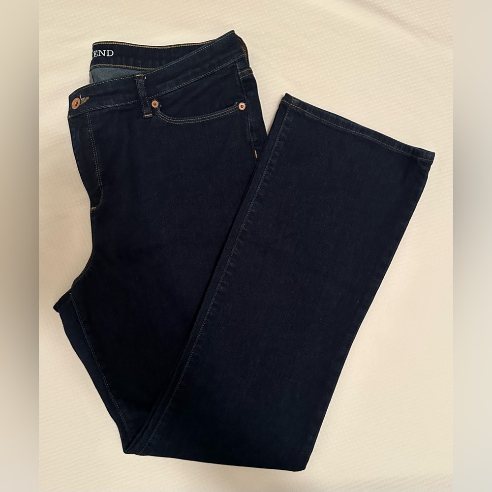 Lands' End Women's Boot Cut Jeans - Dark Blue